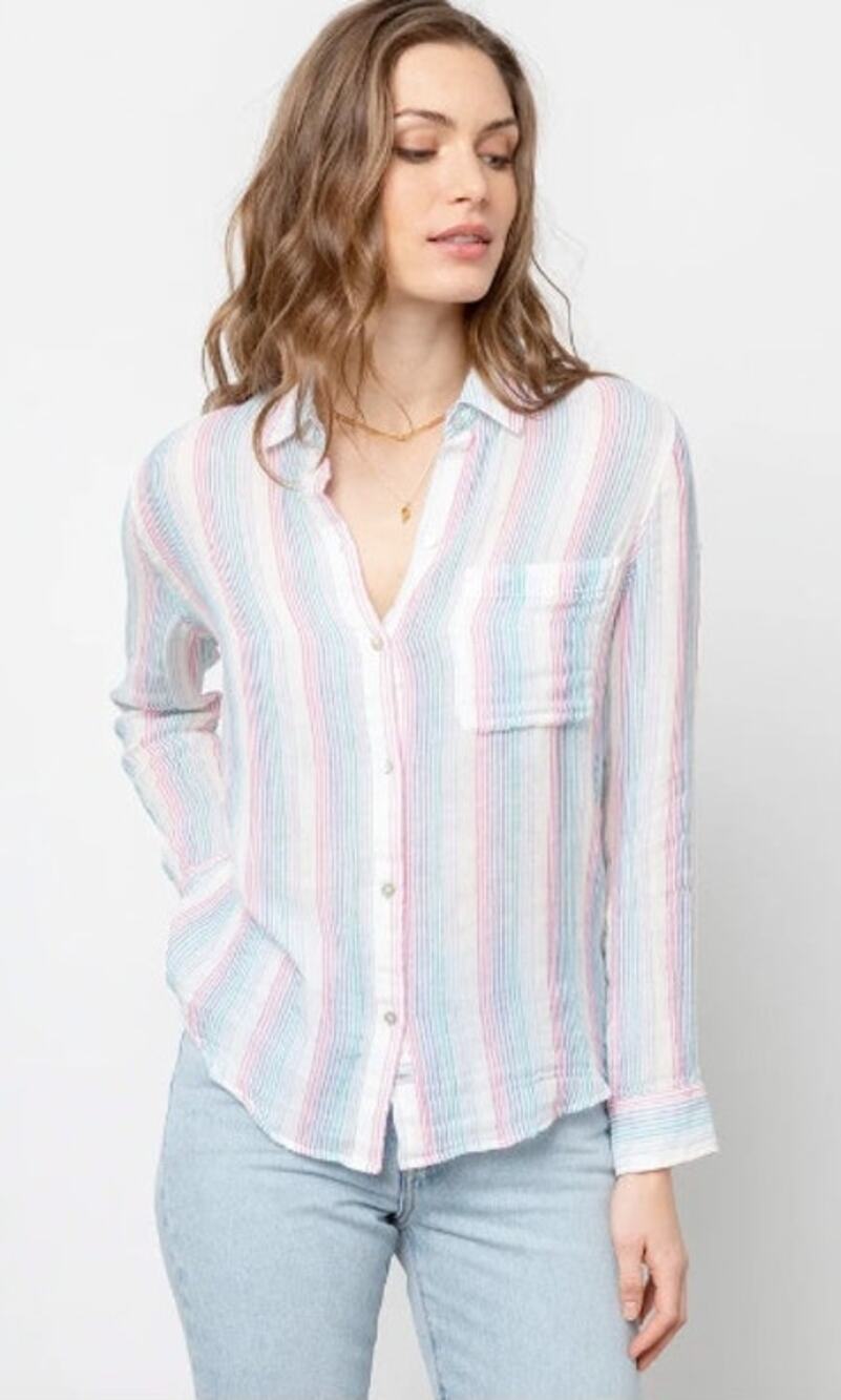 Rails Women's Ellis Iris Striped Button Down Shirt Size XS